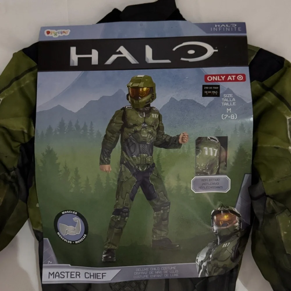 NWT Boys’ HALO Infinite Master Chief‎ Muscle Padded Costume & Mask- Size 7/8
